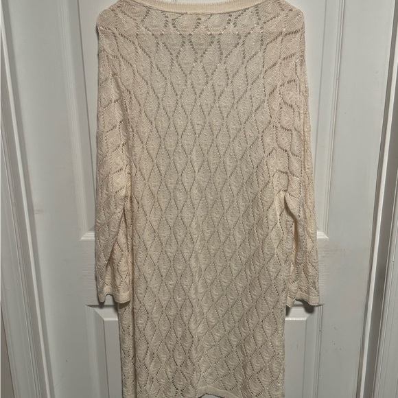 Cream Knit Cardigan women’s 3X - Picture 3 of 3